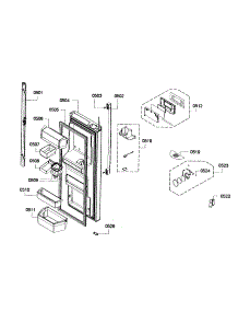 Left Door parts for Bosch Refrigerator B26FT70SNS/01 from AppliancePartsPros.com