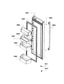 Right Door parts for Bosch Refrigerator B26FT70SNS/01 from AppliancePartsPros.com