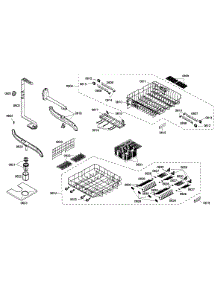 Baskets Assembly parts for Bosch Dishwasher SHX98M09UC/53 from AppliancePartsPros.com