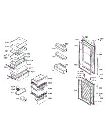 Doors  /  Shelfs parts for Bosch Refrigerator B11CB50SSS/01 from AppliancePartsPros.com