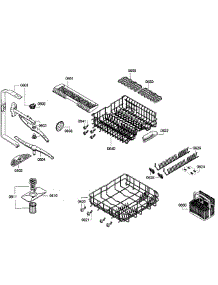 Baskets parts for Bosch Dishwasher SGE63E06UC/50 from AppliancePartsPros.com