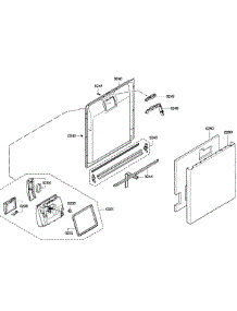 Door Assembly parts for Bosch Dishwasher SGE63E06UC/52 from AppliancePartsPros.com