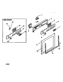 Outer Door parts for Bosch Dishwasher SMU2046 from AppliancePartsPros.com