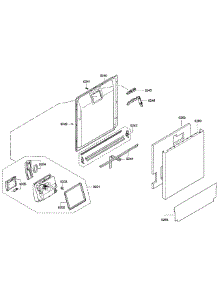 Door Assembly parts for Bosch Dishwasher SGE63E06UC/55 from AppliancePartsPros.com