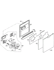 Door Assembly parts for Bosch Dishwasher SHE55P06UC/61 from AppliancePartsPros.com