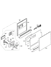 Door Assembly parts for Bosch Dishwasher SHE55C05UC/53 from AppliancePartsPros.com