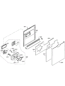 Door Assembly parts for Bosch Dishwasher SHE43P16UC/64 from AppliancePartsPros.com