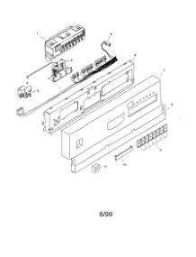 Fascia Panel parts for Bosch Dishwasher SHI6802 from AppliancePartsPros.com