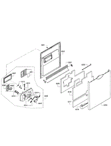 Door Assembly parts for Bosch Dishwasher SHE43P16UC/60 from AppliancePartsPros.com