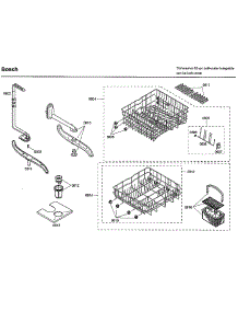 Baskets parts for Bosch Dishwasher SHX33M02UC/50 from AppliancePartsPros.com