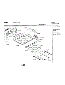 Maintop Assemlby parts for Bosch Range HES246U/01 from AppliancePartsPros.com