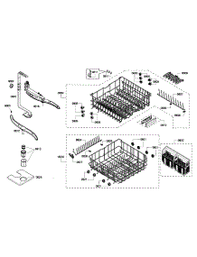 Baskets parts for Bosch Dishwasher SHE43P12UC/60 from AppliancePartsPros.com