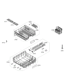 Baskets parts for Bosch Dishwasher SGX68U55UC/B4 from AppliancePartsPros.com
