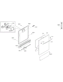 Door parts for Bosch Dishwasher SGX68U55UC/B3 from AppliancePartsPros.com