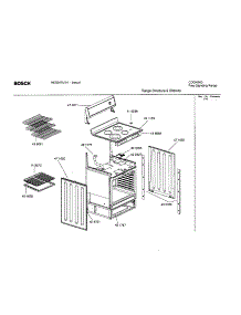 Range Structure And Shelves parts for Bosch Range HES247U/01 from AppliancePartsPros.com