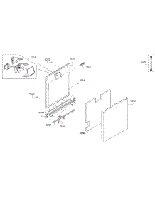 Door parts for Bosch Dishwasher SGE53U56UC/C6 from AppliancePartsPros.com