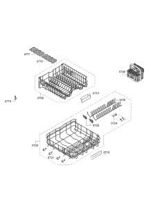 Baskets parts for Bosch Dishwasher SGE53U56UC/C6 from AppliancePartsPros.com