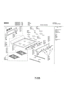 Maintop Assembly parts for Bosch Range HGS246UC/01 from AppliancePartsPros.com
