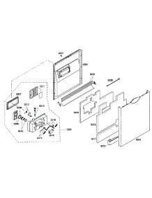 Door Assembly parts for Bosch Dishwasher SHE43P02UC/60 from AppliancePartsPros.com