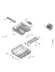 Baskets parts for Bosch Dishwasher SGX68U55UC/C9 from AppliancePartsPros.com