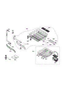 Racks And Spray Arm Assemblies parts for Bosch Dishwasher SHU43C05UC/17 from AppliancePartsPros.com