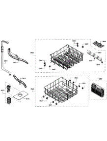 Baskets parts for Bosch Dishwasher SHE3AR52UC/08 from AppliancePartsPros.com