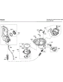 Pump parts for Bosch Dishwasher SHEM63W56N/01 from AppliancePartsPros.com