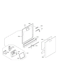 Door Assembly parts for Bosch Dishwasher S47KMK15UC/22 from AppliancePartsPros.com