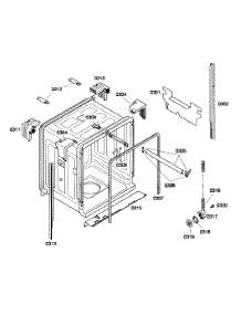 Cabinet parts for Bosch Dishwasher SHE43F02UC/52 from AppliancePartsPros.com