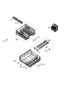 Baskets parts for Bosch Dishwasher SGE53U56UC/B3 from AppliancePartsPros.com
