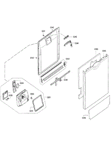 Door parts for Bosch Dishwasher SGE68U55UC/A5 from AppliancePartsPros.com