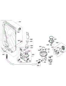 Pump parts for Bosch Dishwasher SGE68U55UC/A5 from AppliancePartsPros.com