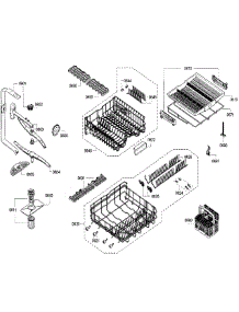 Baskets parts for Bosch Dishwasher SGE68U55UC/A5 from AppliancePartsPros.com