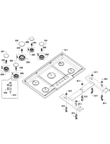Burners parts for Bosch Cooktop NGM3654UC/02 from AppliancePartsPros.com