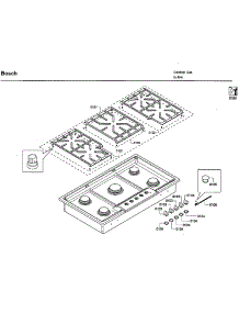 Grid Asy parts for Bosch Cooktop NGM8654UC/03 from AppliancePartsPros.com