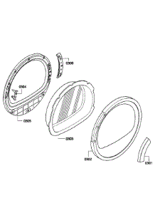Door parts for Bosch Dryer WTV76100US/06 from AppliancePartsPros.com