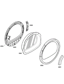 Door parts for Bosch Dryer WTV76100US/04 from AppliancePartsPros.com