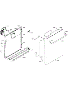 Door parts for Bosch Dishwasher SHX5AVF5UC/01 from AppliancePartsPros.com
