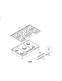 Grates  /  Knobs parts for Bosch Cooktop NGM8054UC/01 from AppliancePartsPros.com