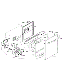Door Assembly parts for Bosch Dishwasher S45KMK15UC/60 from AppliancePartsPros.com