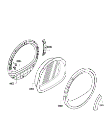 Door Assembly parts for Bosch Dryer WTE86300US/09 from AppliancePartsPros.com