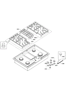 Grates parts for Bosch Cooktop NGM5064UC/04 from AppliancePartsPros.com