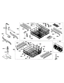 Baskets Assembly parts for Bosch Dishwasher SHX68P05UC/53 from AppliancePartsPros.com