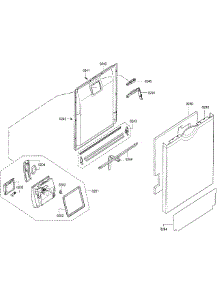 Door parts for Bosch Dishwasher SGE68U55UC/98 from AppliancePartsPros.com