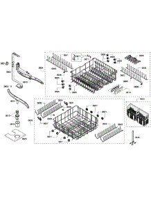 Baskets Assembly parts for Bosch Dishwasher SHE68P06UC/53 from AppliancePartsPros.com