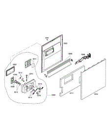 Door Assembly parts for Bosch Dishwasher SHE42L16UC/46 from AppliancePartsPros.com