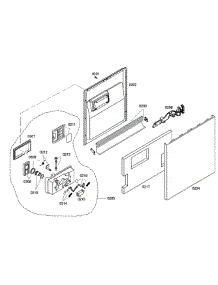Door Assembly parts for Bosch Dishwasher SHE42L16UC/22 from AppliancePartsPros.com