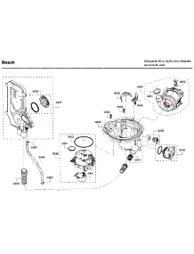Pump parts for Bosch Dishwasher SHX68T55UC/09 from AppliancePartsPros.com
