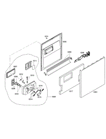 Door Assembly parts for Bosch Dishwasher SHE43C05UC/22 from AppliancePartsPros.com