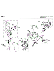 Pump parts for Bosch Dishwasher SHX65T55UC/09 from AppliancePartsPros.com